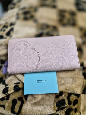Tiffany & Co. Pastel Pink Pebbled Leather Wallet